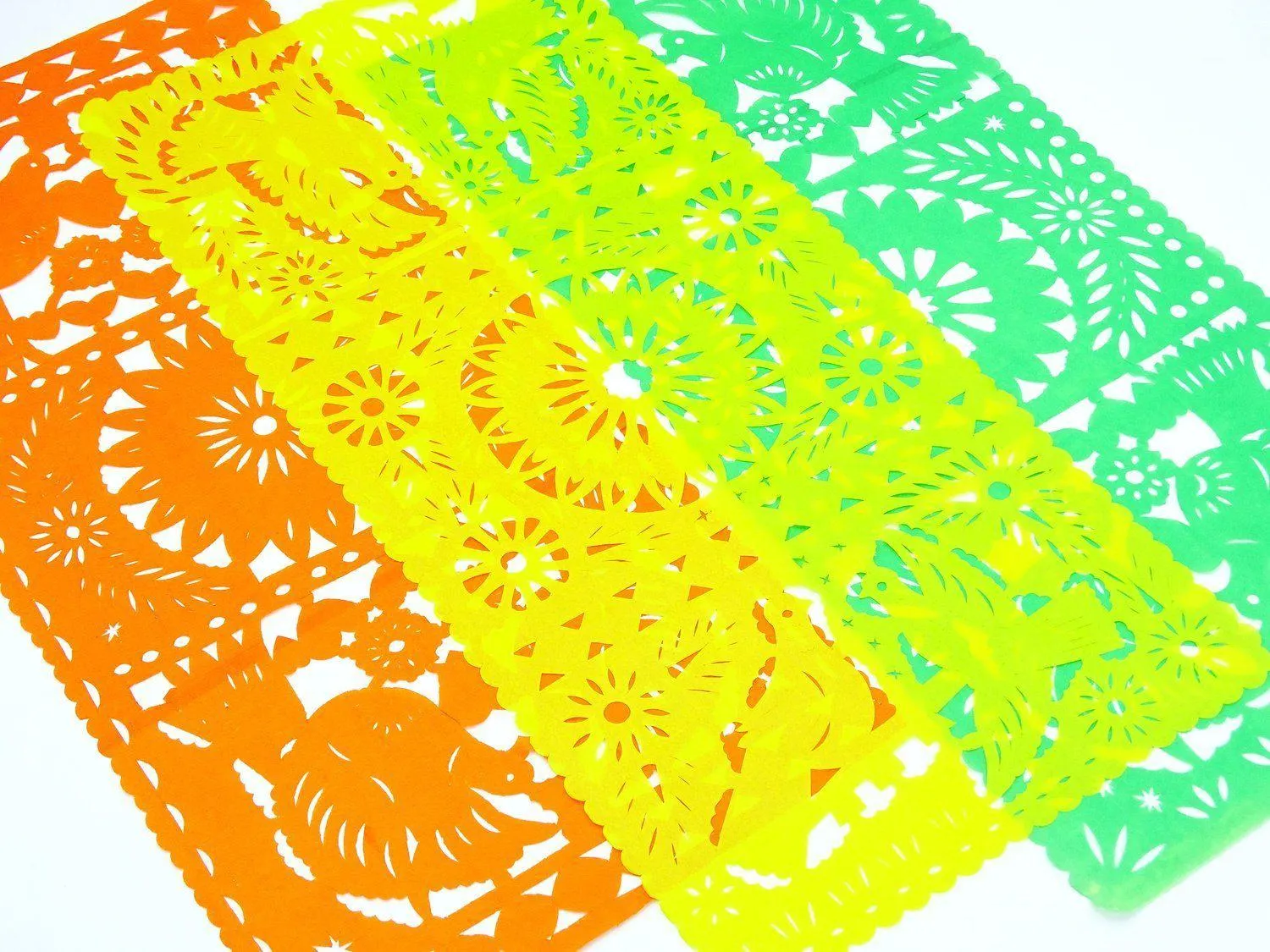 Mexican Papel Picado Table Runners in Summer Colors (3 Pack)