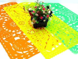 Mexican Papel Picado Table Runners in Summer Colors (3 Pack)