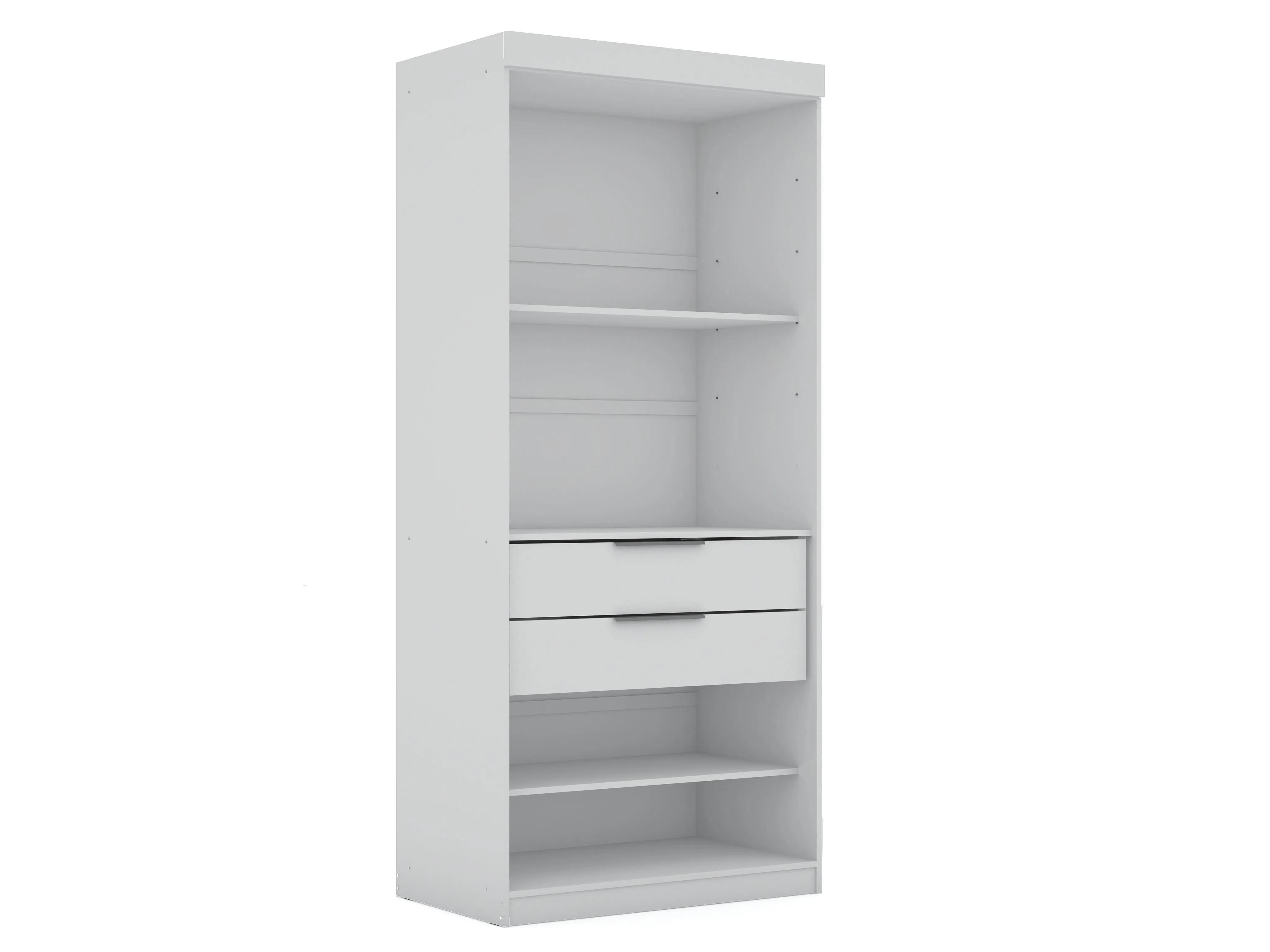 Mulberry 2 Sectional Modern Wardrobe Closet with 4 Drawers - Set of 2 in White