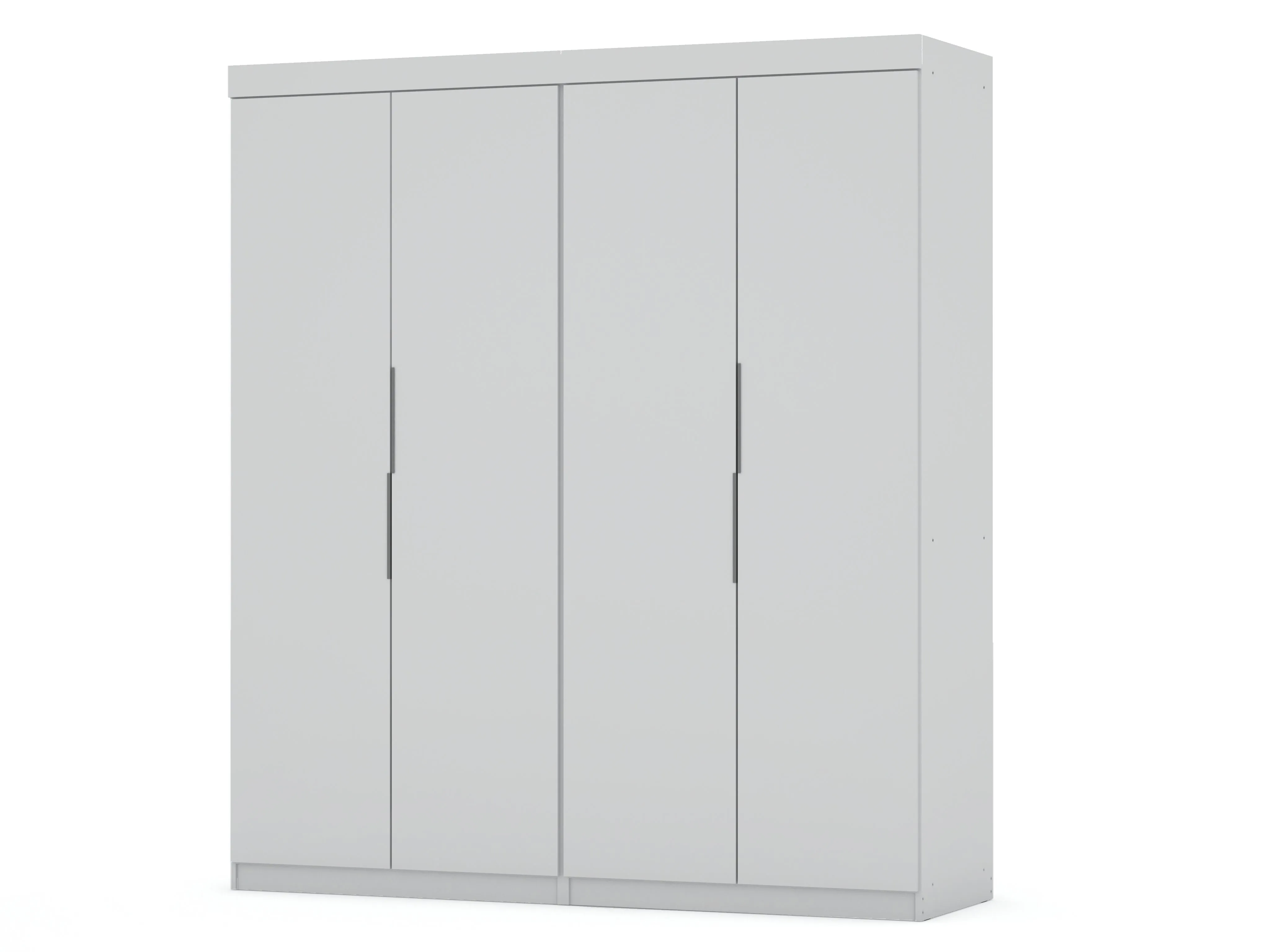 Mulberry 2 Sectional Modern Wardrobe Closet with 4 Drawers - Set of 2 in White