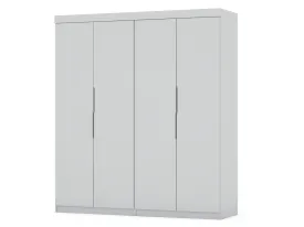 Mulberry 2 Sectional Modern Wardrobe Closet with 4 Drawers - Set of 2 in White