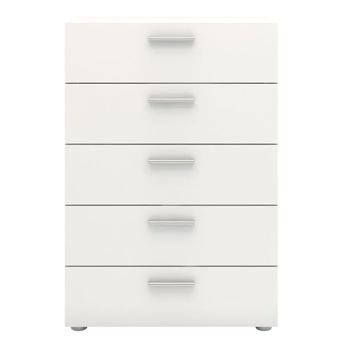 Pepe Chest of 5 Drawers in White