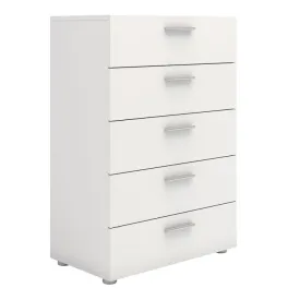 Pepe Chest of 5 Drawers in White