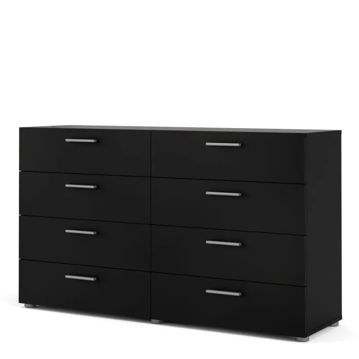 Pepe Wide Chest of 8 Drawers in Black