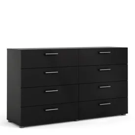 Pepe Wide Chest of 8 Drawers in Black