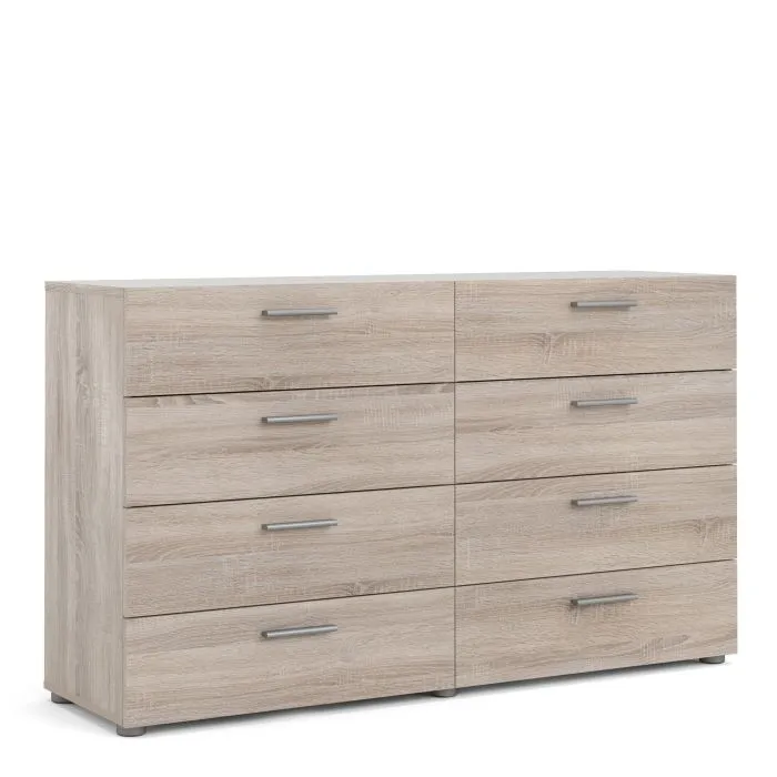 Pepe Wide Chest of 8 Drawers in Truffle Oak