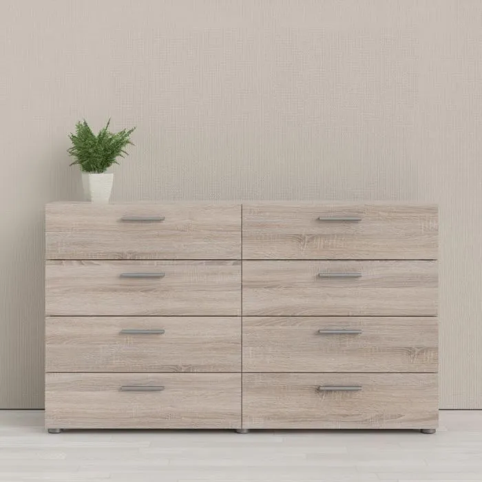 Pepe Wide Chest of 8 Drawers in Truffle Oak