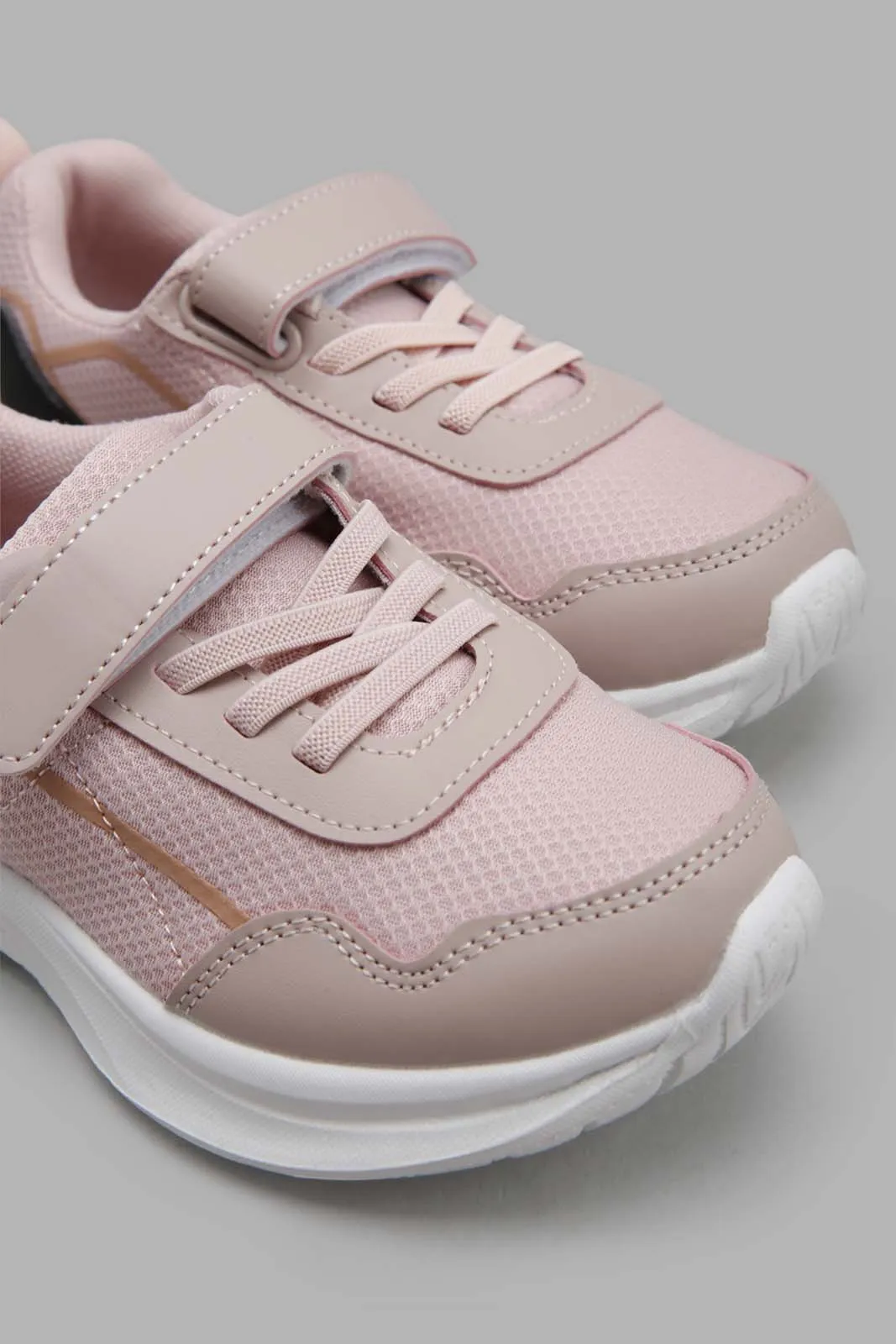 Pink Velcro Strap Sneaker