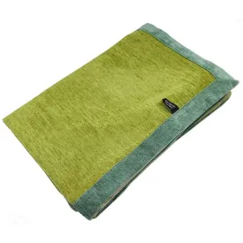 Plain Chenille Contrast Green   Duck Egg Blue Throws & Runners