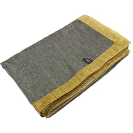 Plain Chenille Contrast Grey   Yellow Throws & Runners