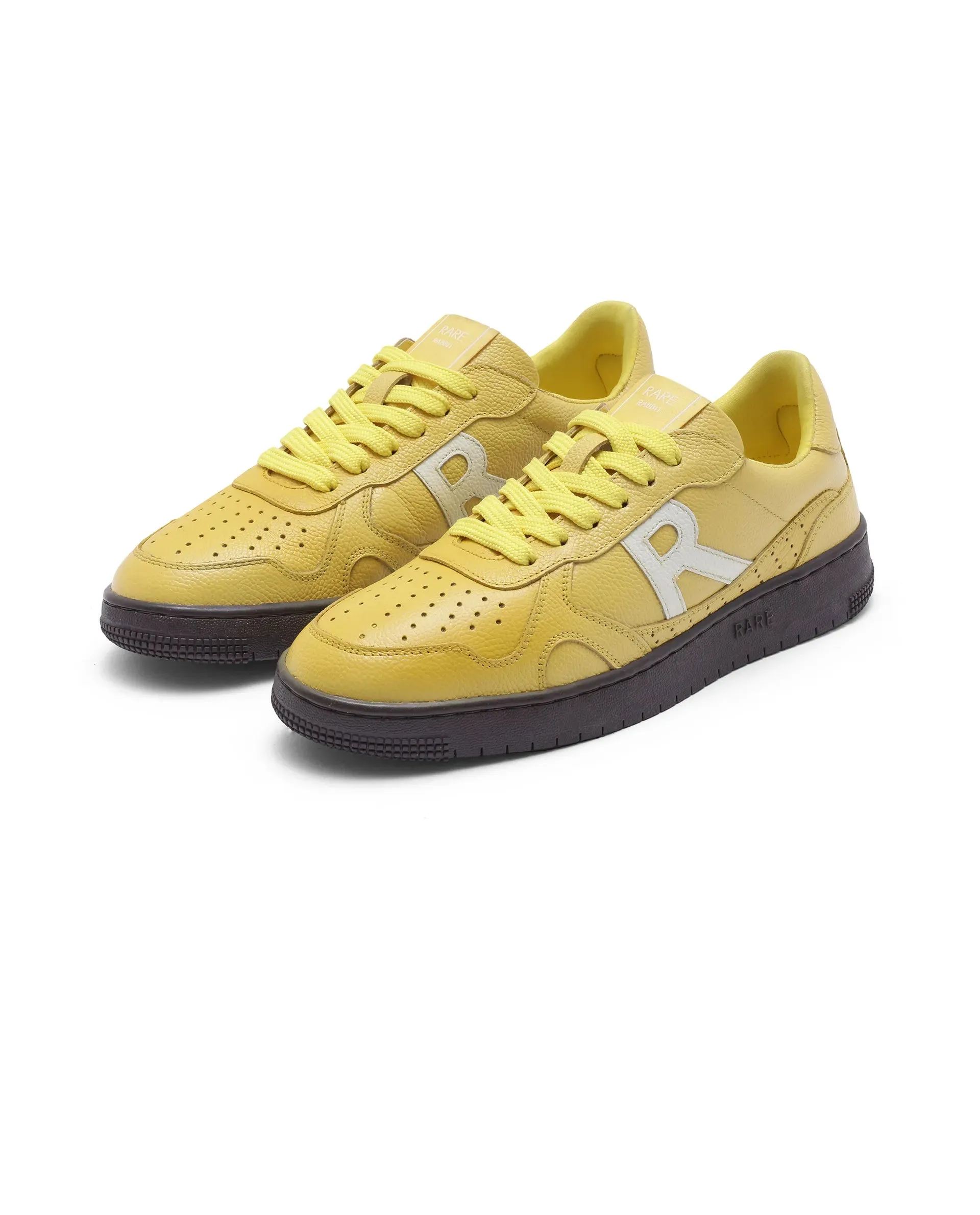 Rare Rabbit Men's Kepler Yellow Plain Shoes