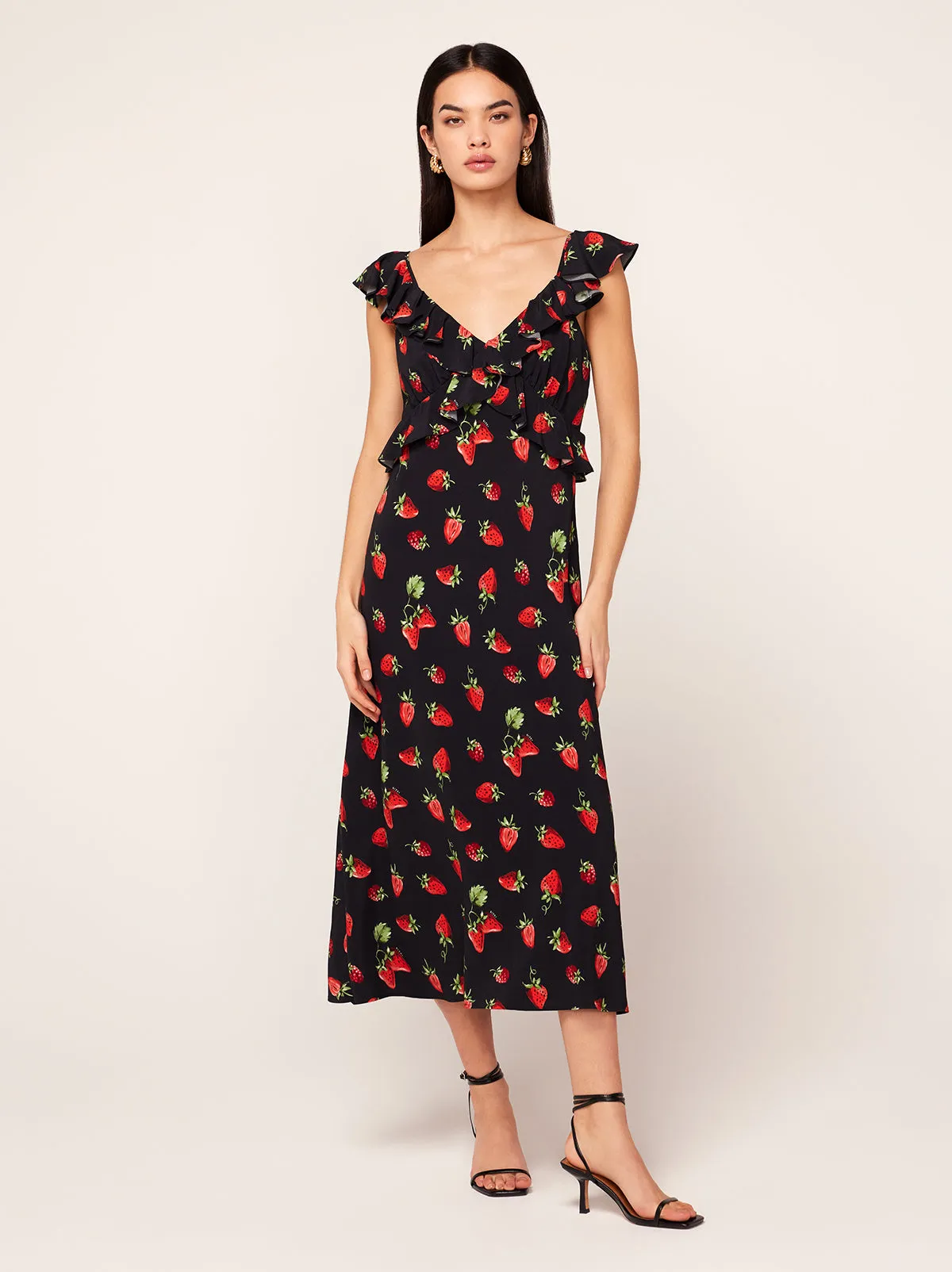 Rosemary Berry Print Midi Dress