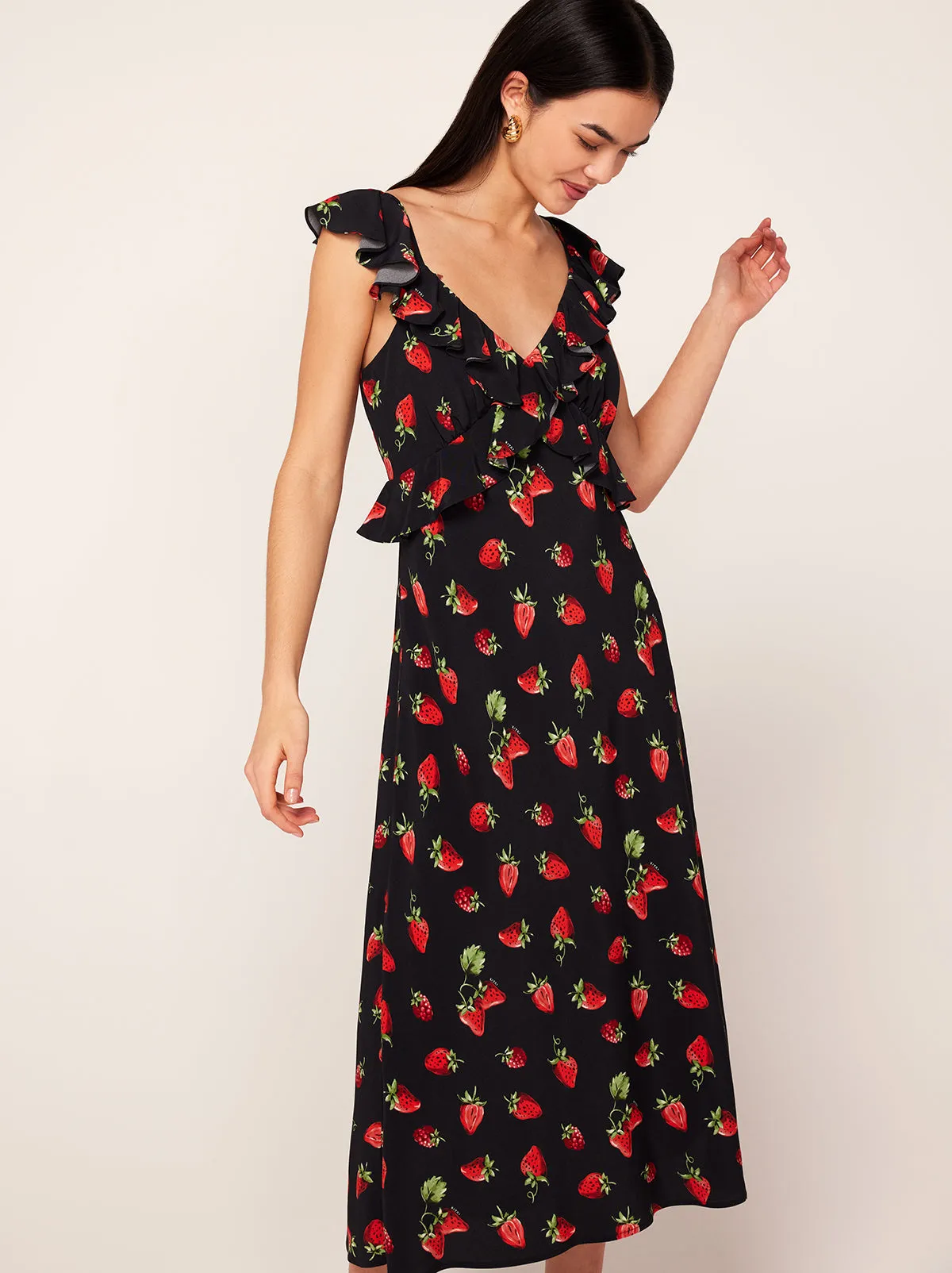 Rosemary Berry Print Midi Dress