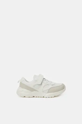 Senior Boys White Material Block Chunky Sneaker