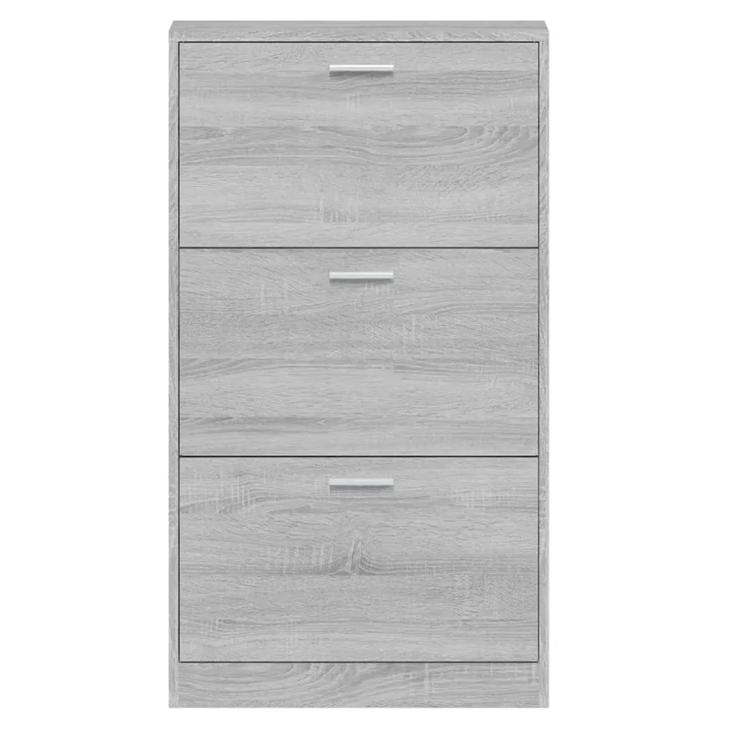 Shoe Cabinet Grey Sonoma 59x17x108 cm Engineered Wood