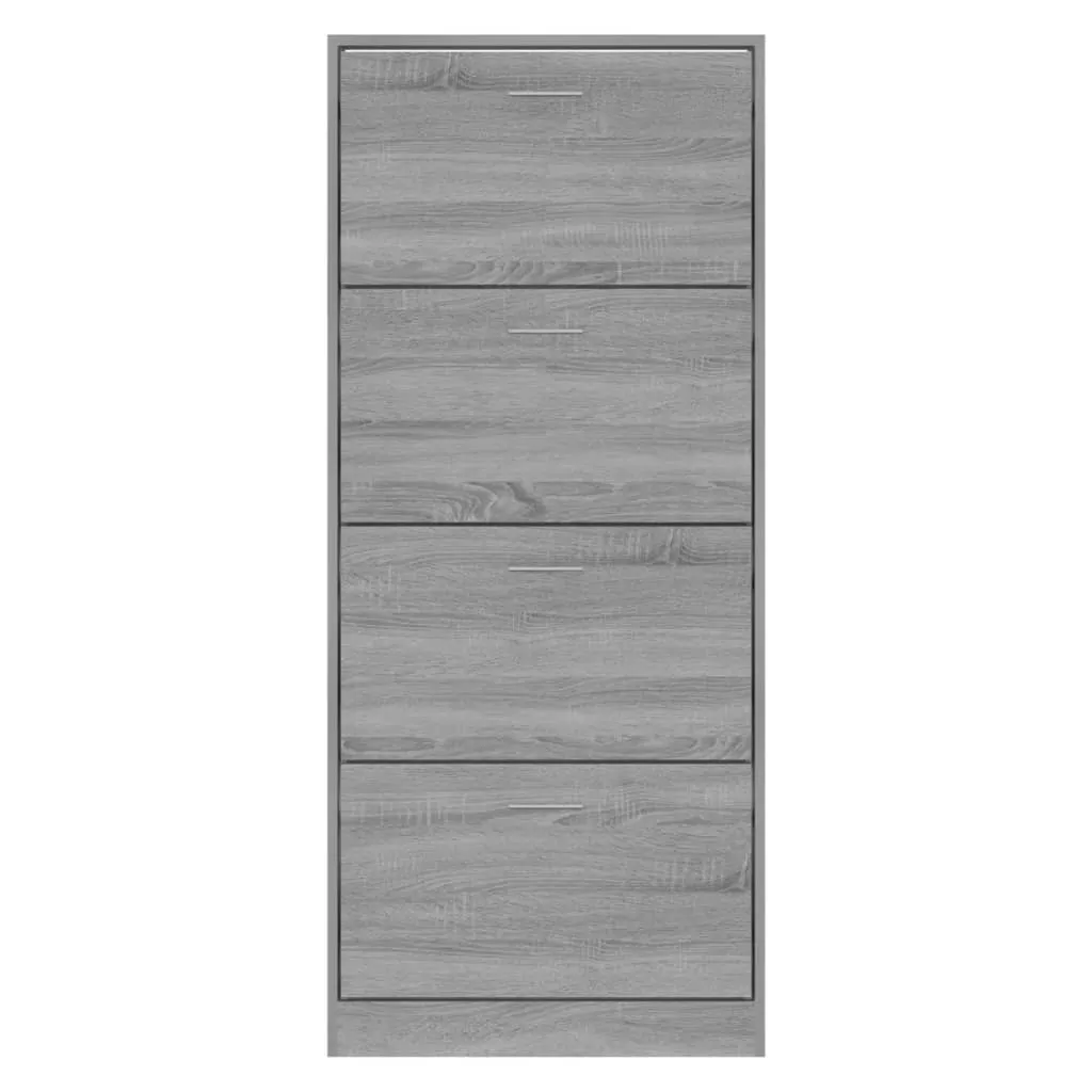 Shoe Cabinet Grey Sonoma 63x24x147 cm Engineered Wood