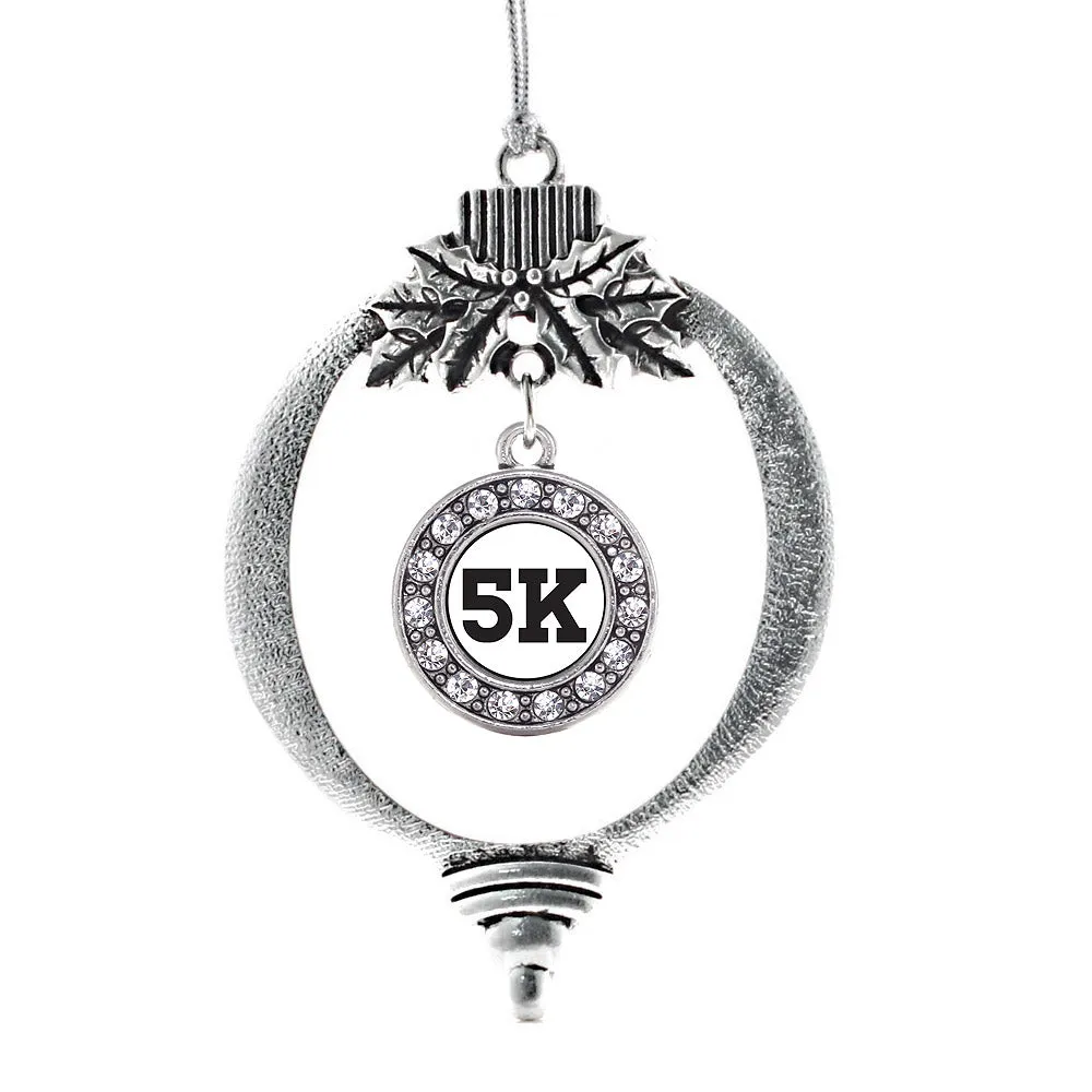 Silver 5K Runners Circle Charm Holiday Ornament