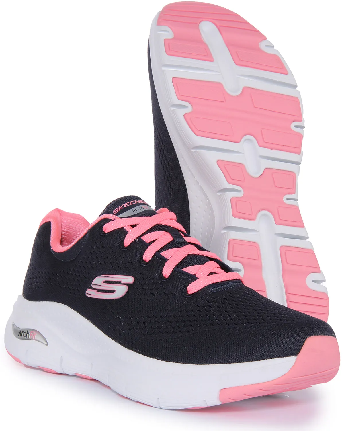 Skechers Arch Fit In Navy Pink For Women