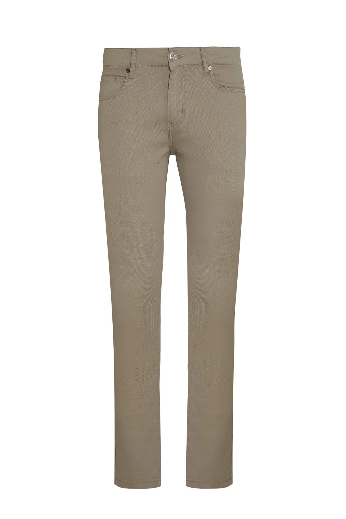 Slim Fit Low Waist Khaki Cotton Casual Pants