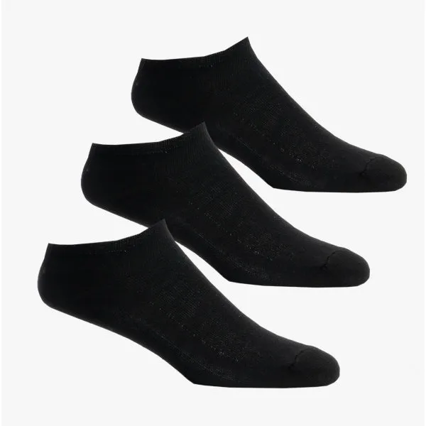 Teen Boys 3 Pack Of Trainer Socks Black: One Size