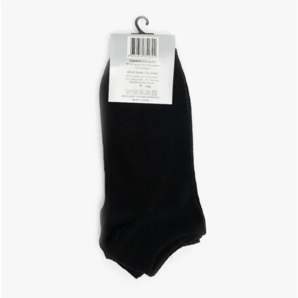 Teen Boys 3 Pack Of Trainer Socks Black: One Size