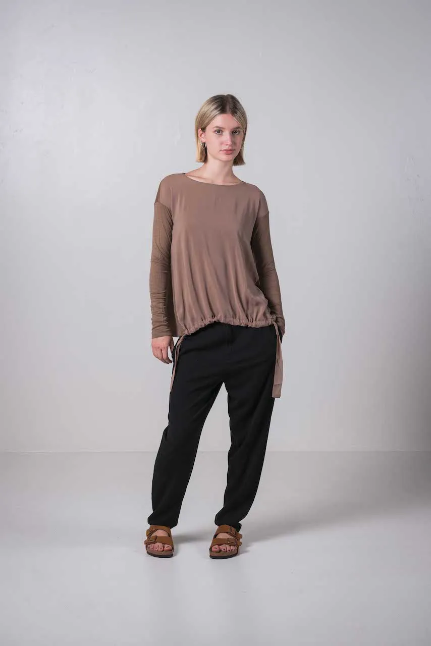 Transit Par Such Caramel Drawstring Top