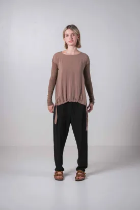 Transit Par Such Caramel Drawstring Top