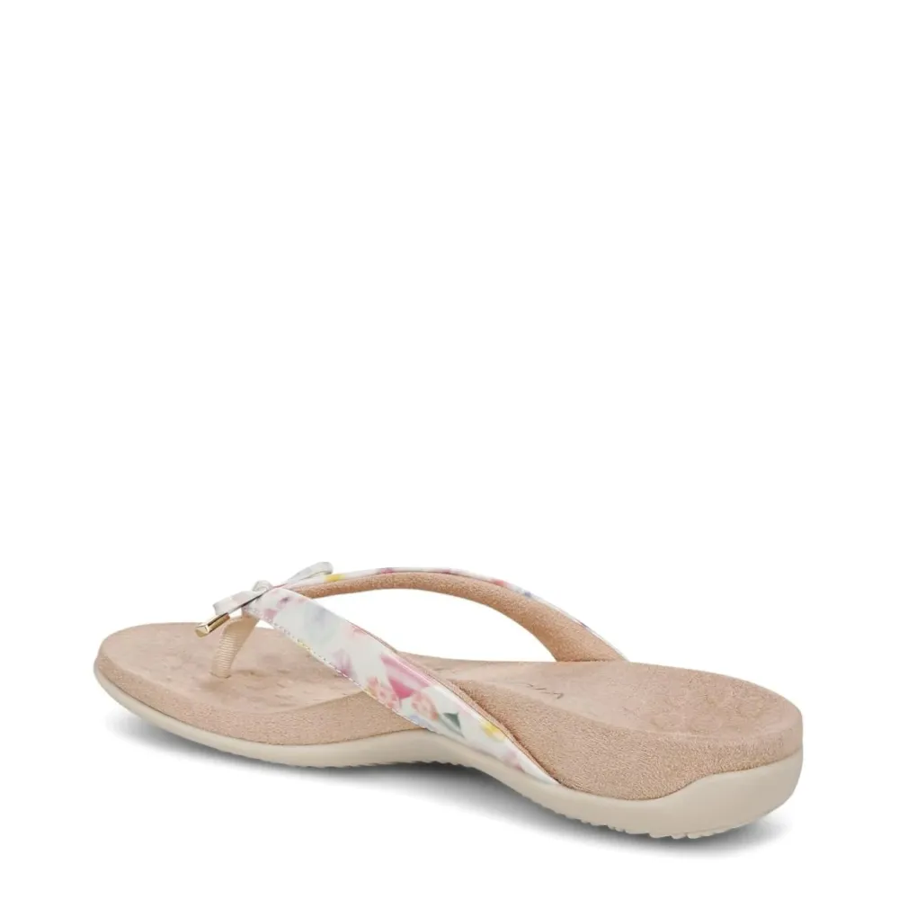 Vionic Women's Bella II Toe Post Flip Sandal (Cream Poppy)