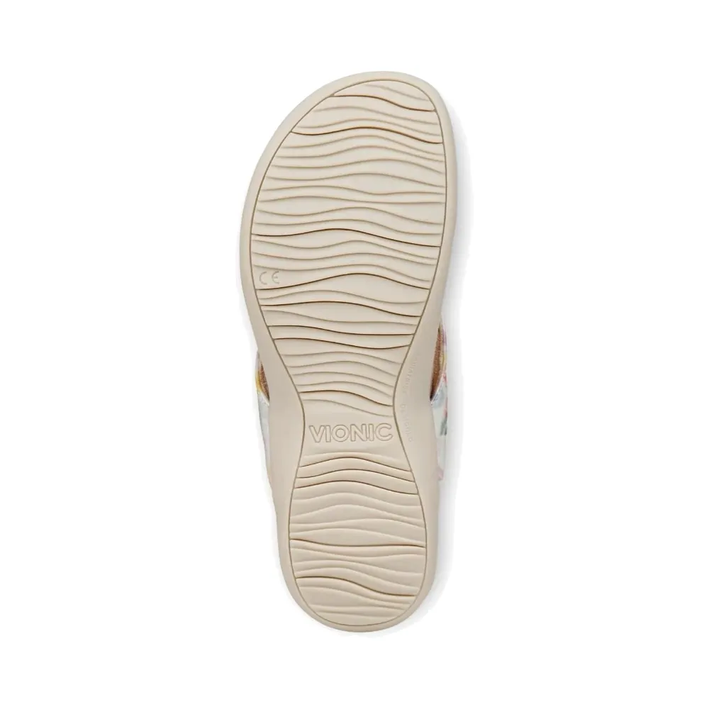 Vionic Women's Bella II Toe Post Flip Sandal (Cream Poppy)