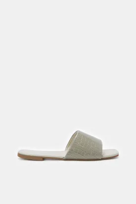 Women Taupe Croc Mule