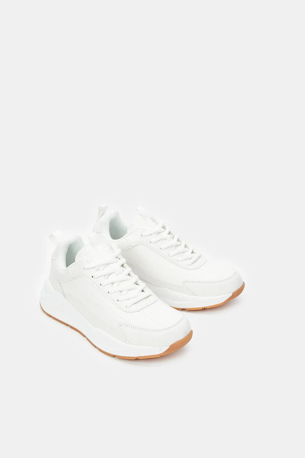 Women White Embossed Sneaker