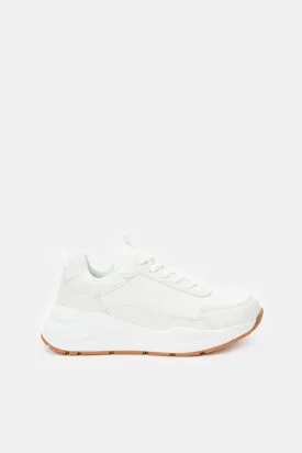 Women White Embossed Sneaker