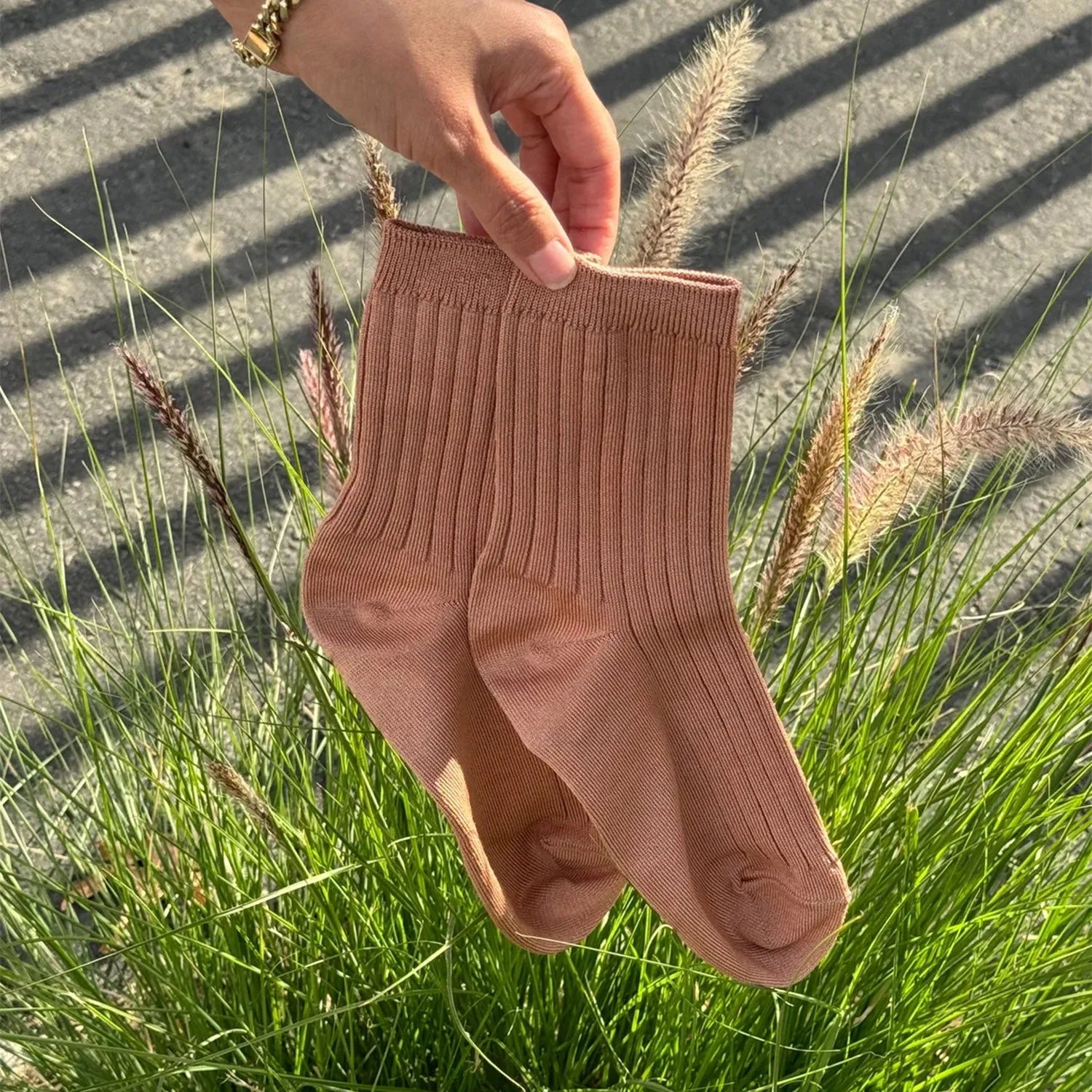 Womens Cotton Her Socks - Nude Peach