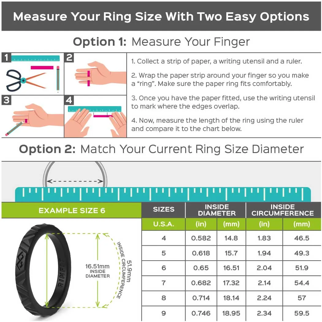 Women's Infinity Silicone Stackable Rings. Stylish Design, Comfortable & Durable Wedding Band