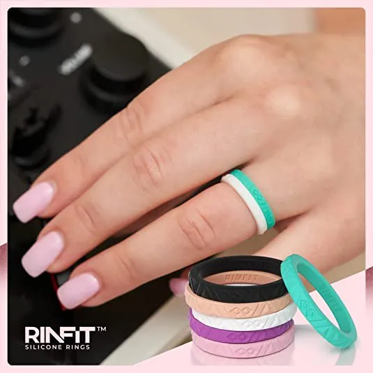 Women's Infinity Silicone Stackable Rings. Stylish Design, Comfortable & Durable Wedding Band