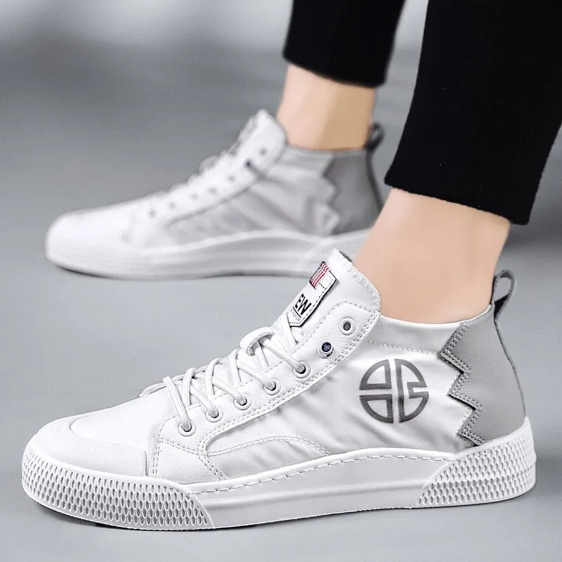 xiangtuibao  Superstar Men's Brand Shoes Comfortable Microfiber Flat Shoes Men Breathable White Sneakers Men High Top Skateboard Shoes