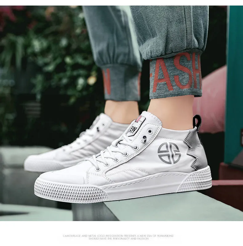 xiangtuibao  Superstar Men's Brand Shoes Comfortable Microfiber Flat Shoes Men Breathable White Sneakers Men High Top Skateboard Shoes